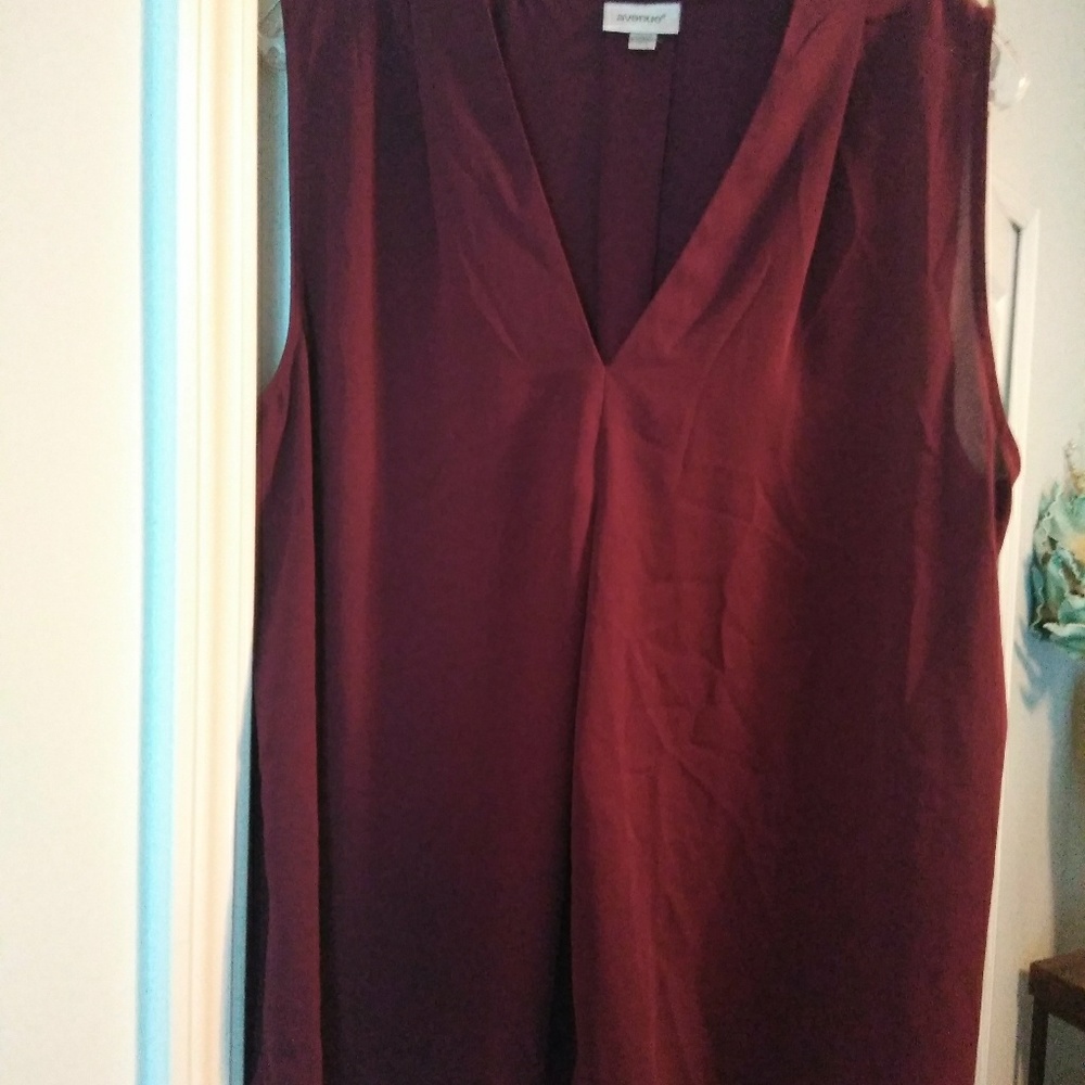 Avenue merlot sleeveless blouse
